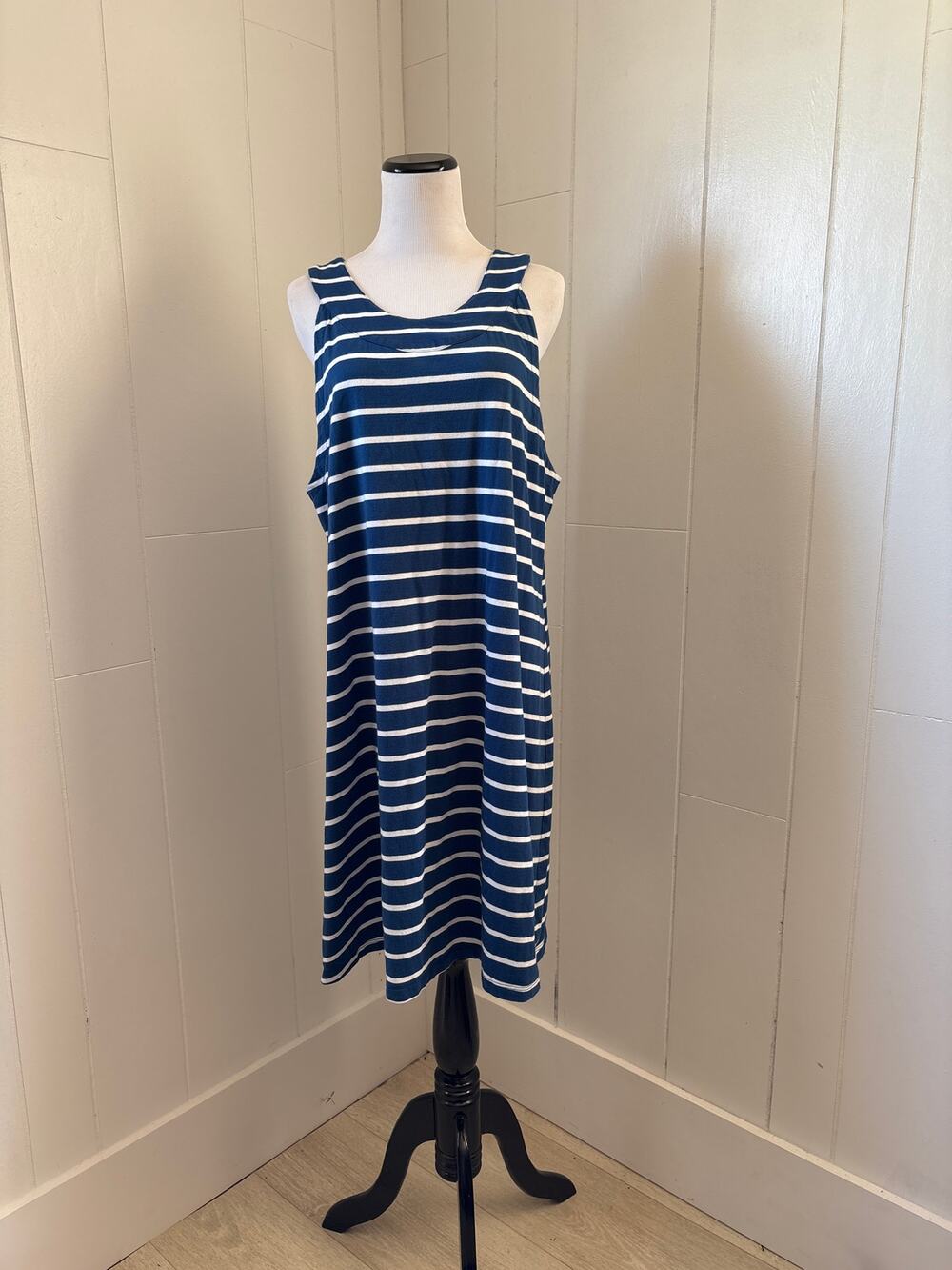 Natural Reflections Striped Stretch Pullover Dress, Size XL